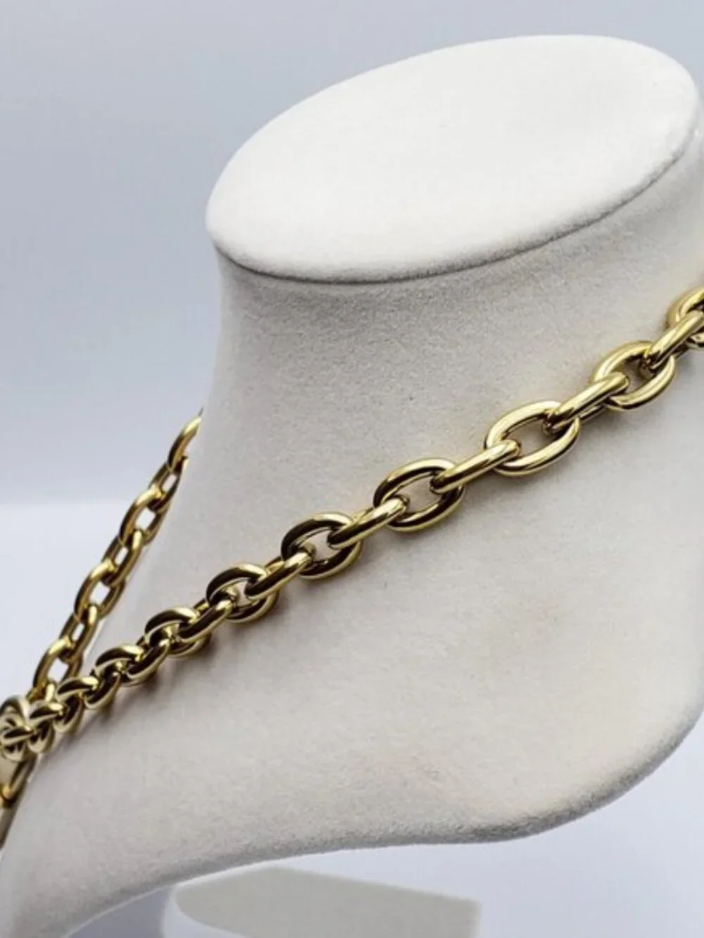 Authentic Louis Vuitton Gold Padlock w/Unbranded Stainless Steel Chain Necklace